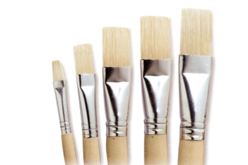 Pinceaux brosses plates assorties N° 6, 10, 14, 16, 18 - 5 pièces - Pinceaux brosses – 10doigts.fr