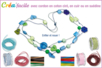 Set d'environ 40 perles artisanales décorées en bois, couleurs et formes assorties - 10doigts.fr