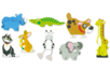 Set de 8 grands animaux assortis, en bois décoré - 10doigts.fr