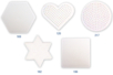 Set de 5 plaques géométriques assorties, pour perles fusibles - 10doigts.fr