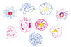 Set de 16 plaques relief Fleurs - 10doigts.fr