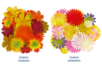 Set de 30 fleurs en soie couleurs d'automne ou printanières, tailles assorties 5 à 10 cm - 10doigts.fr