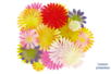Set de 30 fleurs en soie couleurs d'automne ou printanières, tailles assorties 5 à 10 cm - 10doigts.fr