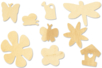 Motifs nature en bois - 70 pièces - Déco en bois brut – 10doigts.fr