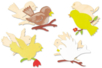 Oiseaux en bois naturel assortis - Set de 8 - Motifs bruts - 10doigts.fr