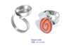 Bague argentée à support ovale : 2 x 1,5 cm - 10doigts.fr