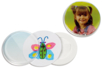 Set de 10 badges, avec couvercle de protection en plastique transparent  - 10doigts.fr