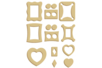 Set de 14 mini-cadres fantaisie décoratifs en bois médium (MDF) à décorer - 10doigts.fr