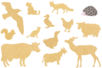 Set de 13 motifs décoratifs en bois médium (MDF) à décorer : Animaux familiers - 10doigts.fr