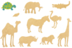 Set de 10 motifs décoratifs en bois médium (MDF) à décorer : Animaux d'Afrique - 10doigts.fr