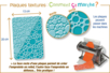 Set de 3 plaques de texture pour pâtes polymères mosaïques - spirales - étoiles et flocons - 10doigts.fr