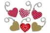 Set de 6 porte-clefs coeurs en bois médium (MDF) à décorer - 10doigts.fr