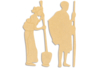 Set de 2 personnages africains en bois médium (MDF)  - 10doigts.fr