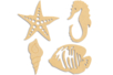 Set de 4 pièces La Mer en bois médium (MDF) - 10doigts.fr