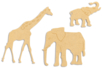 Set de 3 animaux africains en bois médium (MDF) - 10doigts.fr