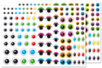 Gommettes yeux multicolores - 2 planches (240 stickers)