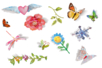 Set de 113 stickers fleurs effet perspective 3D - 10doigts.fr