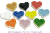 Set de 10 mosaïques coeurs en céramique émaillée, 10 couleurs vives assorties - 10doigts.fr
