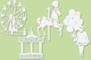 Set de 4 grands motifs "Dentelle de bois" : Fête foraine - 10doigts.fr