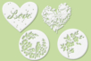 Set de 4 grands motifs "Dentelle de bois" : Love - 10doigts.fr
