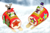 Bonhommes de neige en bois décoré - 8 pièces - Déco en bois peints – 10doigts.fr