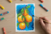 aquarelle avec pastel à l'huile - Pastels et Fusains – 10doigts.fr