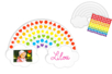 Arc-en-ciel à décorer + gommettes - 6 cartes - Kits créatifs gommettes – 10doigts.fr