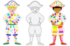 Grands Arlequins à colorier - 6 arlequins - Supports de Coloriages – 10doigts.fr