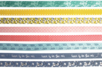 Rubans tissu adhésifs, motifs assortis - 8 bandes - Rubans et cordons – 10doigts.fr