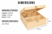 boite à thé dimensions - Boîtes en bois – 10doigts.fr
