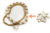Perles Howlite blanc - 48 perles - Pierres semi précieuses et minérales – 10doigts.fr