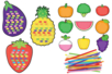 Cartes à tisser fruits et légumes - Set de 12 - Kits clés en main – 10doigts.fr