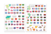 Carte du monde + 2 planches de gommettes drapeaux - Kits éducatifs – 10doigts.fr