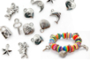 Perles charm's en plastique argenté - Perles métallisées – 10doigts.fr