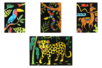 Cartes coloriages velours animaux - 8 cartes - Supports à colorier – 10doigts.fr