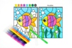 Coloriages aux numéros - Thème Animaux Marins  - Coloriage – 10doigts.fr