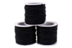 Cordon polyester queue de rat noir Ø 1,7 mm, 18 m - 3 bobines - Cordons queue de rat – 10doigts.fr