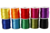 Cordons en satin couleurs vives - 10 bobines de 50 m - Fils en Satin et queue de rat – 10doigts.fr
