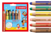 Maxi crayons de couleur WOODY - 6 pièces - Crayons de couleur – 10doigts.fr