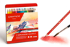 Crayons aquarellables Supracolor™ Caran d’Ache  rouge - Crayons aquarelles : dessinez, mouillez, peignez – 10doigts.fr