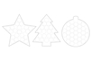 Suspensions de Noël et flocons de Maïs - 12 pièces - Suspensions et boules de Noël – 10doigts.fr