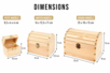 dimensions coffres en bois - Boîtes en bois – 10doigts.fr