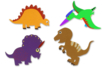 Silhouettes Dinosaures - 16 formes - Supports blancs – 10doigts.fr