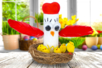 La poule de Pâques et ses poussins - Tutos Pâques – 10doigts.fr