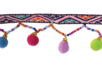 Galon multicolore pompons perles - 1 m - Rubans et cordons – 10doigts.fr