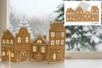 Grand village de Noël pré-dessiné + 1 marqueur blanc - Crèches et villages de Noël à fabriquer – 10doigts.fr