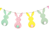 Kit guirlande 6 lapins en bois - Kits créatifs Pâques – 10doigts.fr