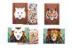 Kit 2 tableaux gommettes au numéro : Tigre et Lion - Kits créatifs avec gommettes : le plein d’idées pour les petits artistes – 10doigts.fr