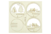 Kit boules de Noël DIY – Maison et sapins en bois dans boule transparente x10 - Boules de Noël DIY – 10doigts.fr