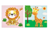 Kit tableaux sequins lion et girafe  - Kits clés en main – 10doigts.fr